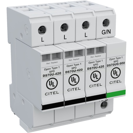 Citel Surge Protection Device, 3 Phase, 277/480V, 4 Wires DS74US-277Y/G